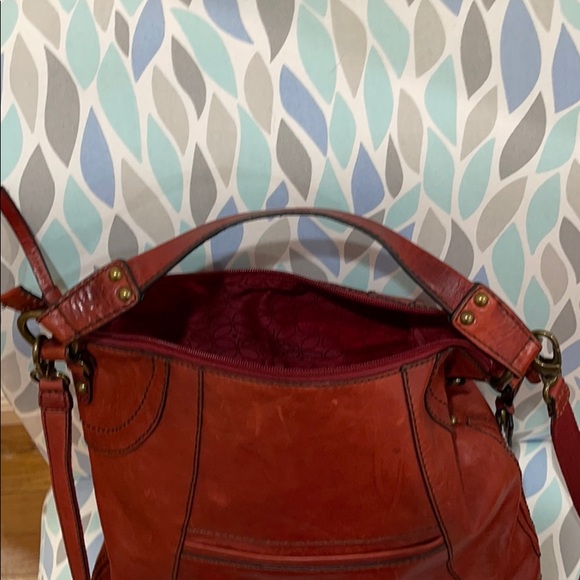 NWOT Fossil Vintage 100% leather burnt Orange bag. - Picture 11 of 11